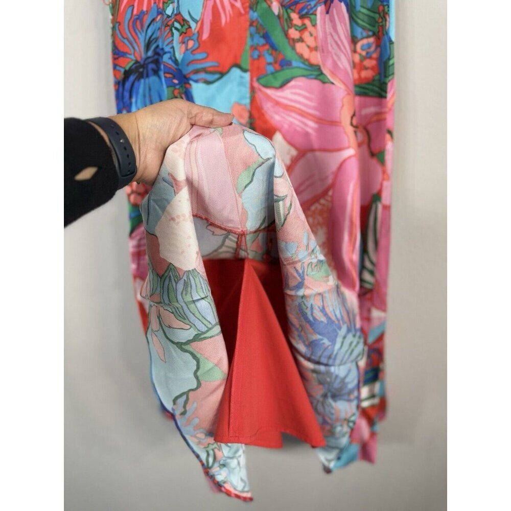 RSVP By Talbots Womens Dress Size 2 Tropical Floral Fit & Flare Ruffle Hem Lined - Picture 7 of 11